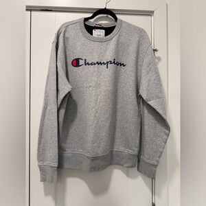 Champion Men's Crewneck Sweater in Gray